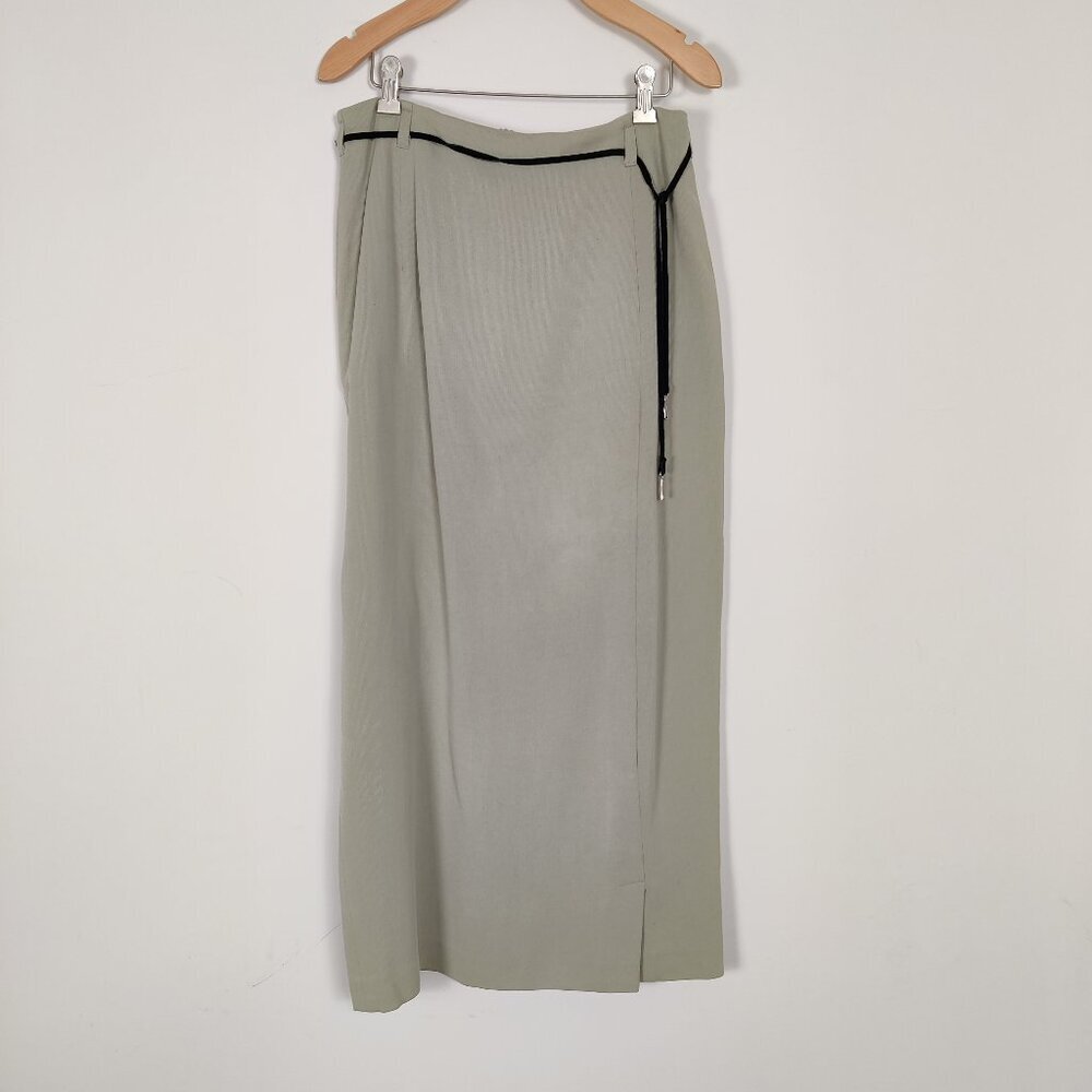 Oasis Women's Midi Skirt Size 14 Gray Lined Y2K Business Casual Minimalist Style